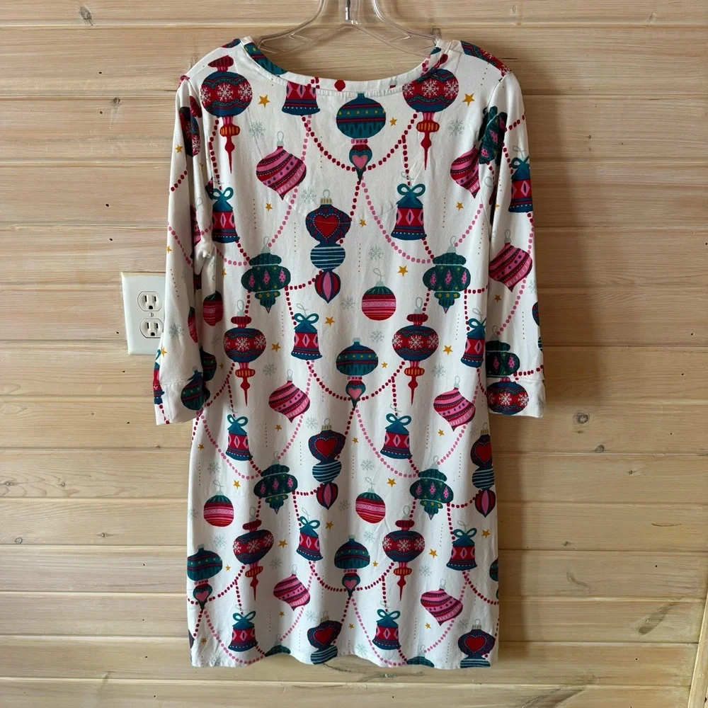 Soma Holiday Ornament Print Nightshirt Sleep Shirt Women’s Small Nightgown - Picture 3 of 5